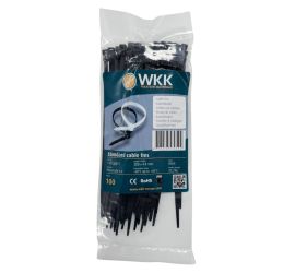WKK - Plastic cable ties - For universal use - Straight tail - Black - 200x4,8mm - 100 pieces