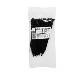 WKK - Plastic cable ties - For universal use - Straight tail - Black - 120x2,5mm - 100 pieces