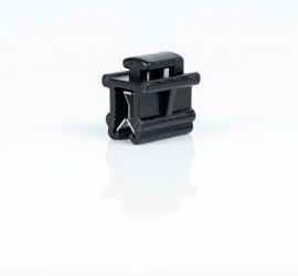 A black KC1 'edge clip' fixation clip, on a white background.
