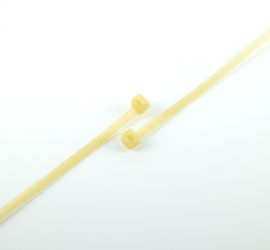 Two extra heat-resistant cable ties in the color natural, on a white background.