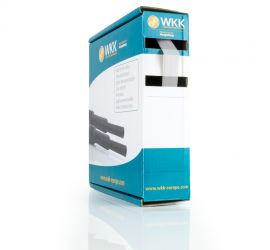 Een minibox met een rol transparante H-1 dunwandige krimpkous