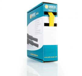 Een minibox met een rol gele H-2(Z) dunwandige krimpkous