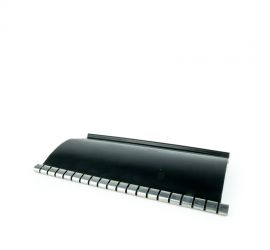 An open length piece of black heavy-wall heat shrink tubing with adhesive, HRSL, of the brand Hongshang, on a white background.